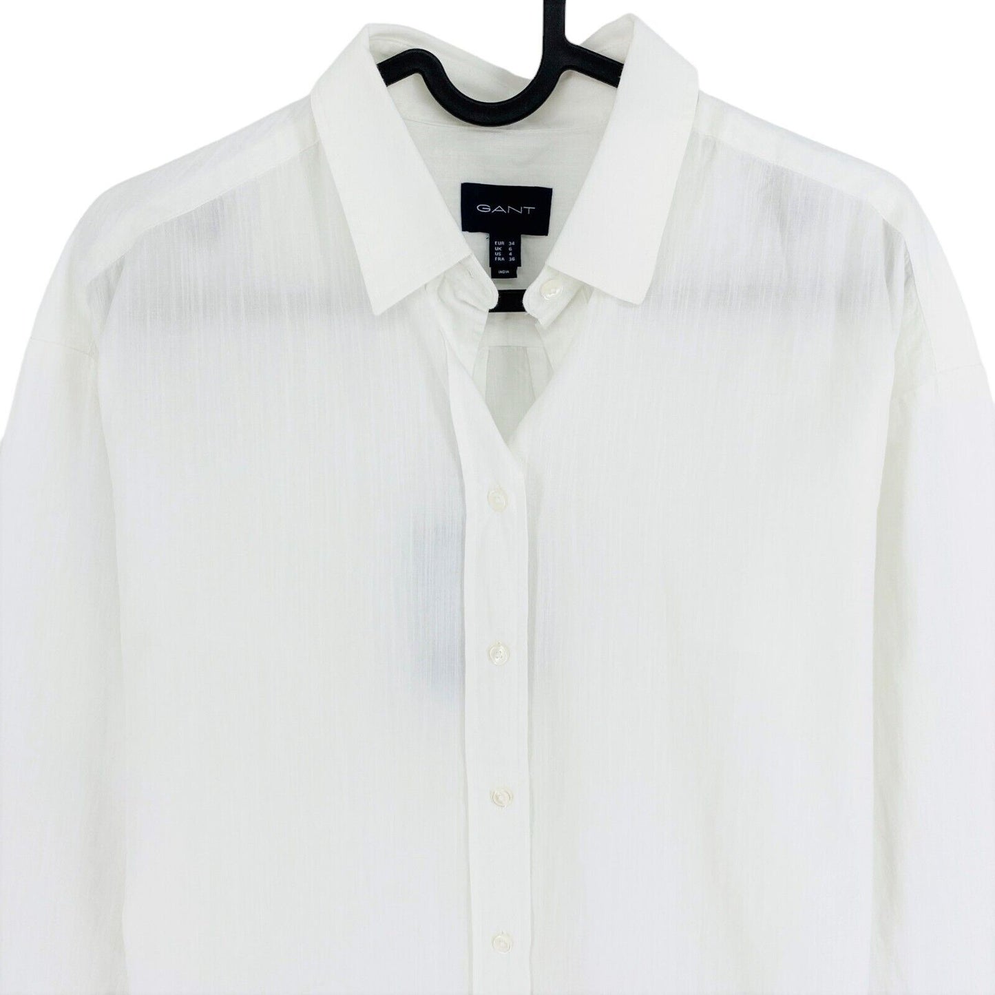 GANT White Placed Slub Stripe Long Shirt Size EU 34 UK 6 US 4