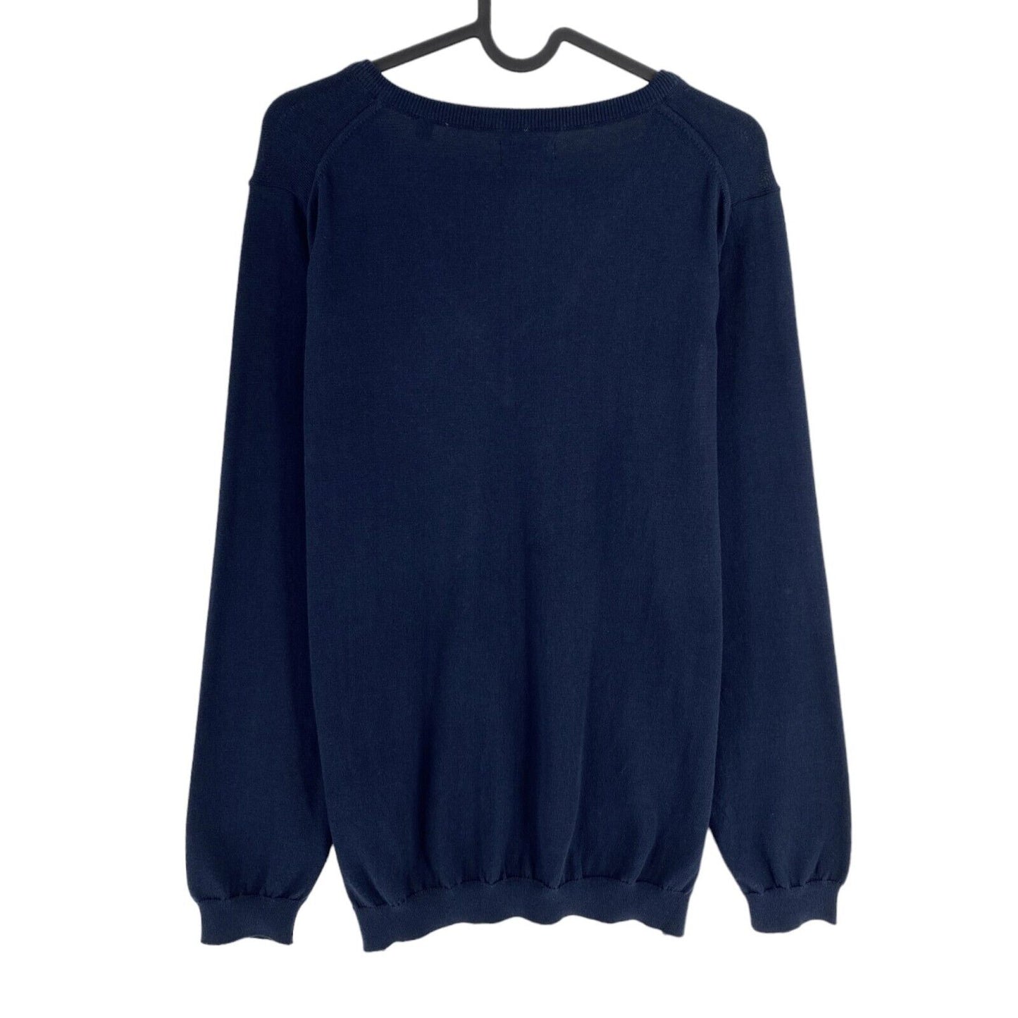 GANT Bleu Marine Classique Coton Col V Pull Pull Taille 2XL XXL