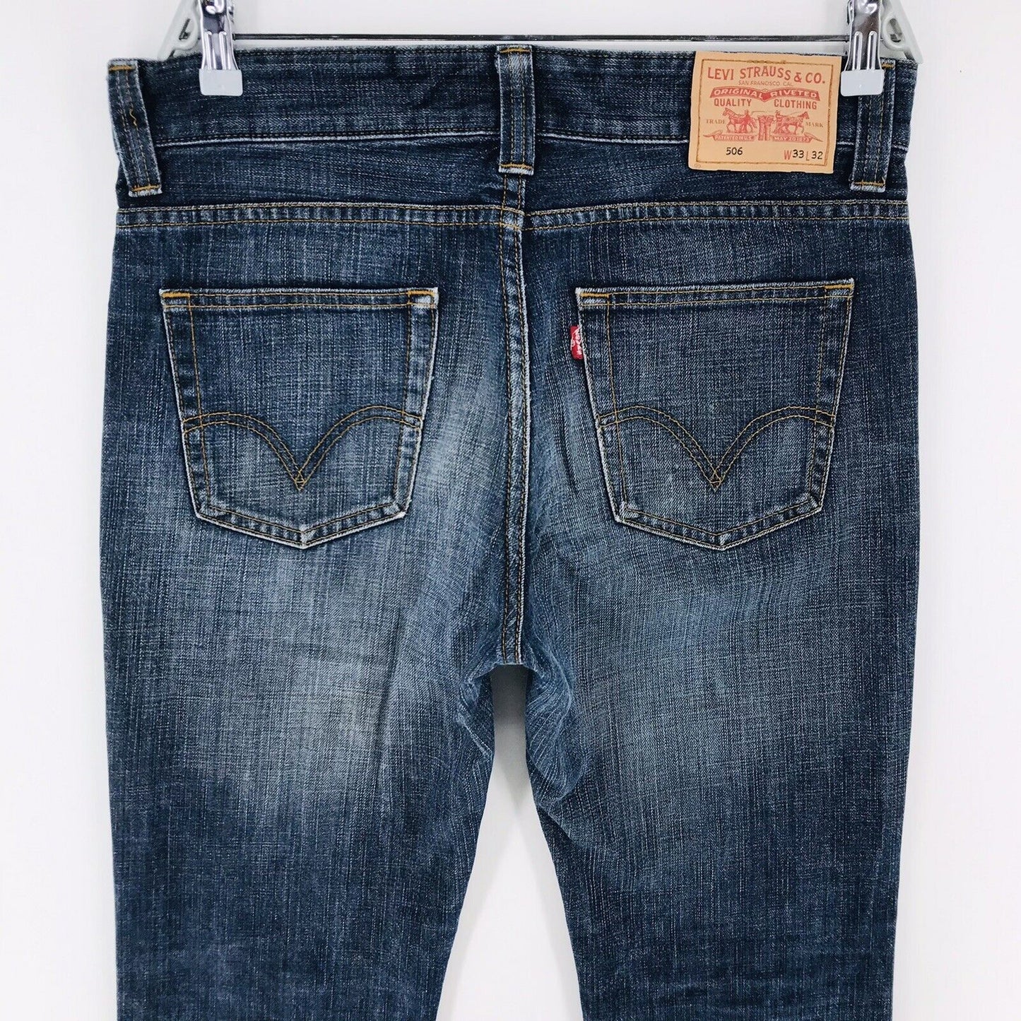 Vintage Levi's 506 Dark Blue Regular Straight Fit Jeans Size W33 L31