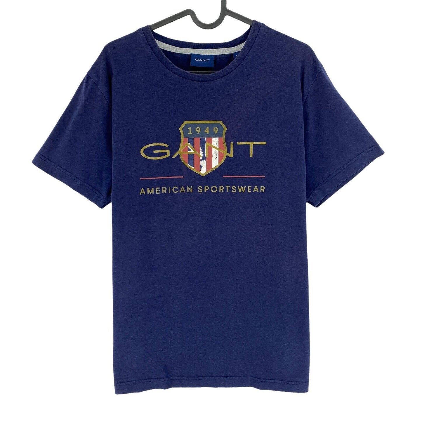 GANT Navy Blue Archive Shield Crew Neck T Shirt Size L