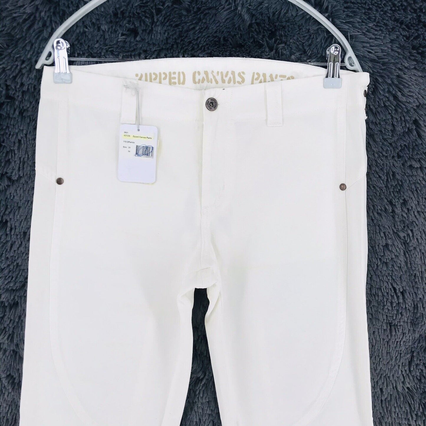 RRP €125 GANT Women White Regular Straight Fit Canvas Pants Trousers W29 L34