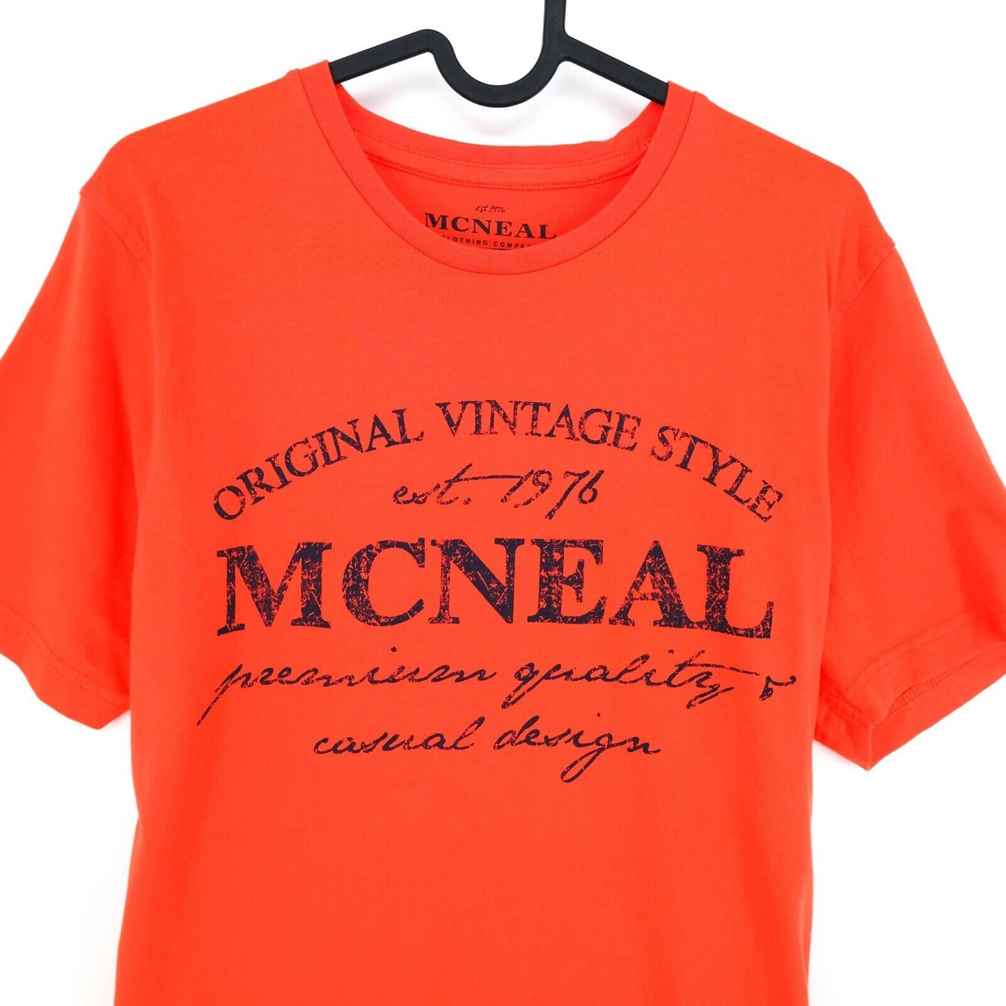 MCNEAL Orange Graphic Print Crew Neck T Shirt Size S