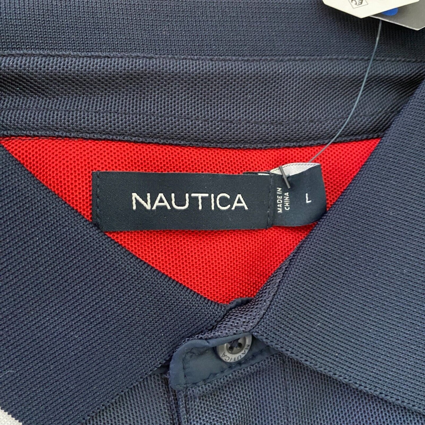 NAUTICA Polo-T-Shirt, gestreift, Marineblau, Größe L