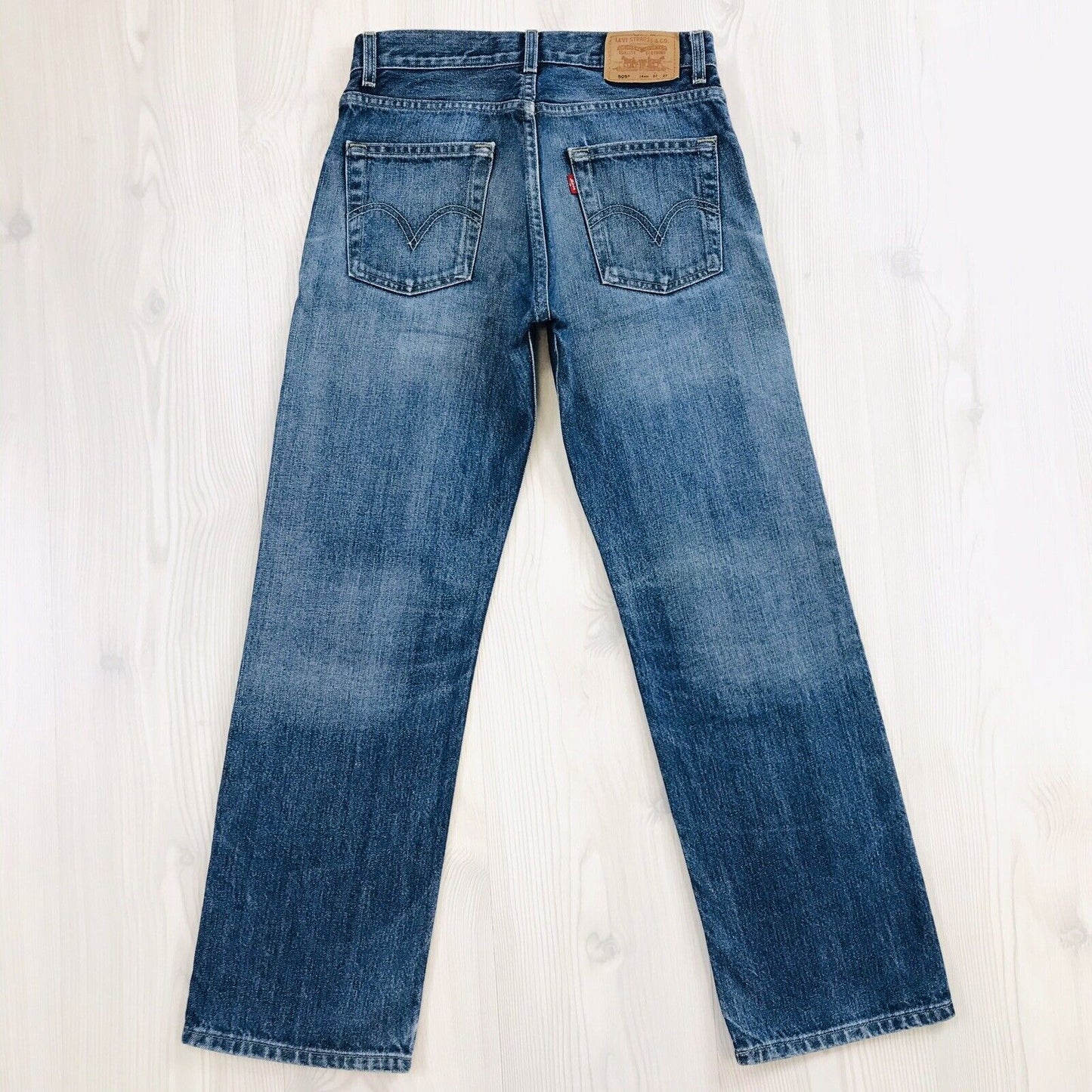 Vintage Levi's 505 Boys Blue Regular Straight Fit Jeans 14 Reg / W27 L27