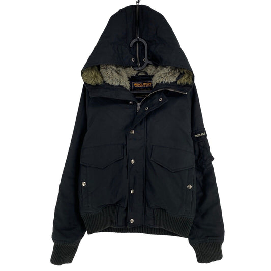 WOOLRICH Black Hooded Jacket Coat Size XS