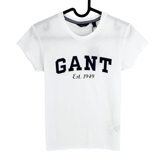 GANT Girls White Logo Crew Neck T Shirt Size 11-12 Years 146/152 cm