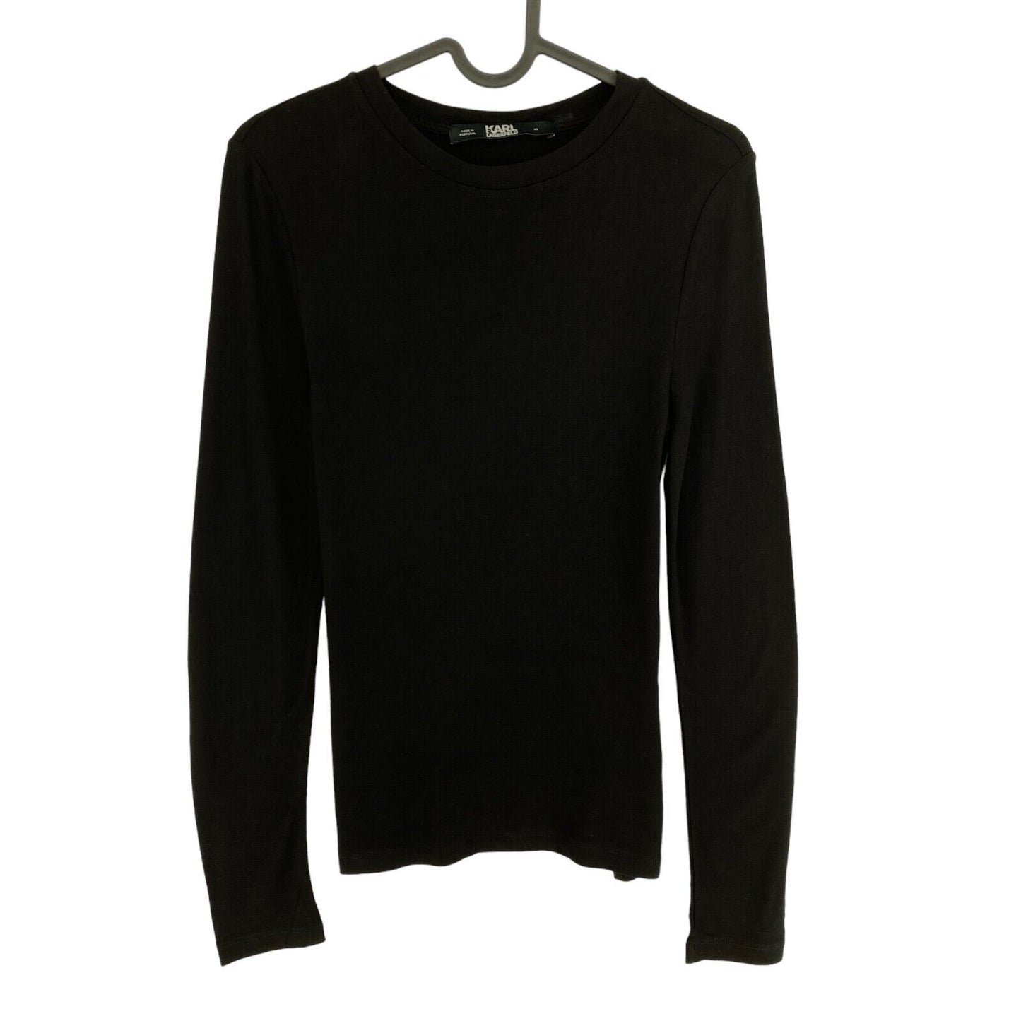 Karl Lagerfeld Black Long Sleeves Crew Neck T Shirt Size XS