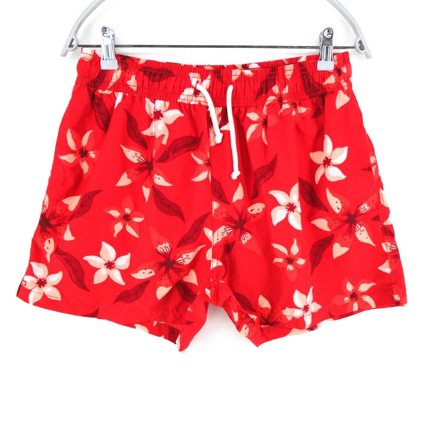 ACQUAROSSA Red Floral Print Swimwear Swimming Trunks Shorts Size L