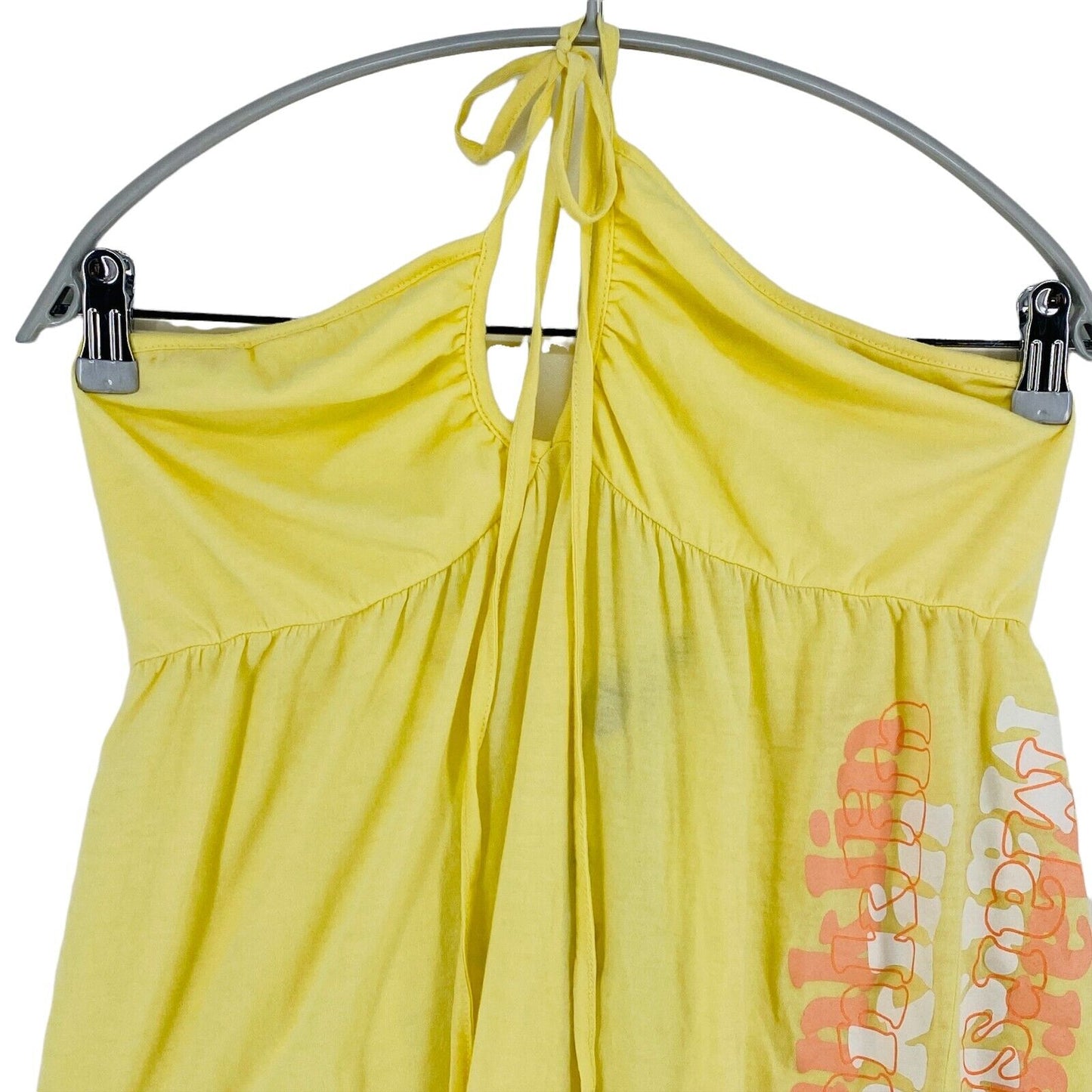 FRANKLIN & MARSHALL Yellow 100% Cotton Sleeveless Halter Top Blouse Size M