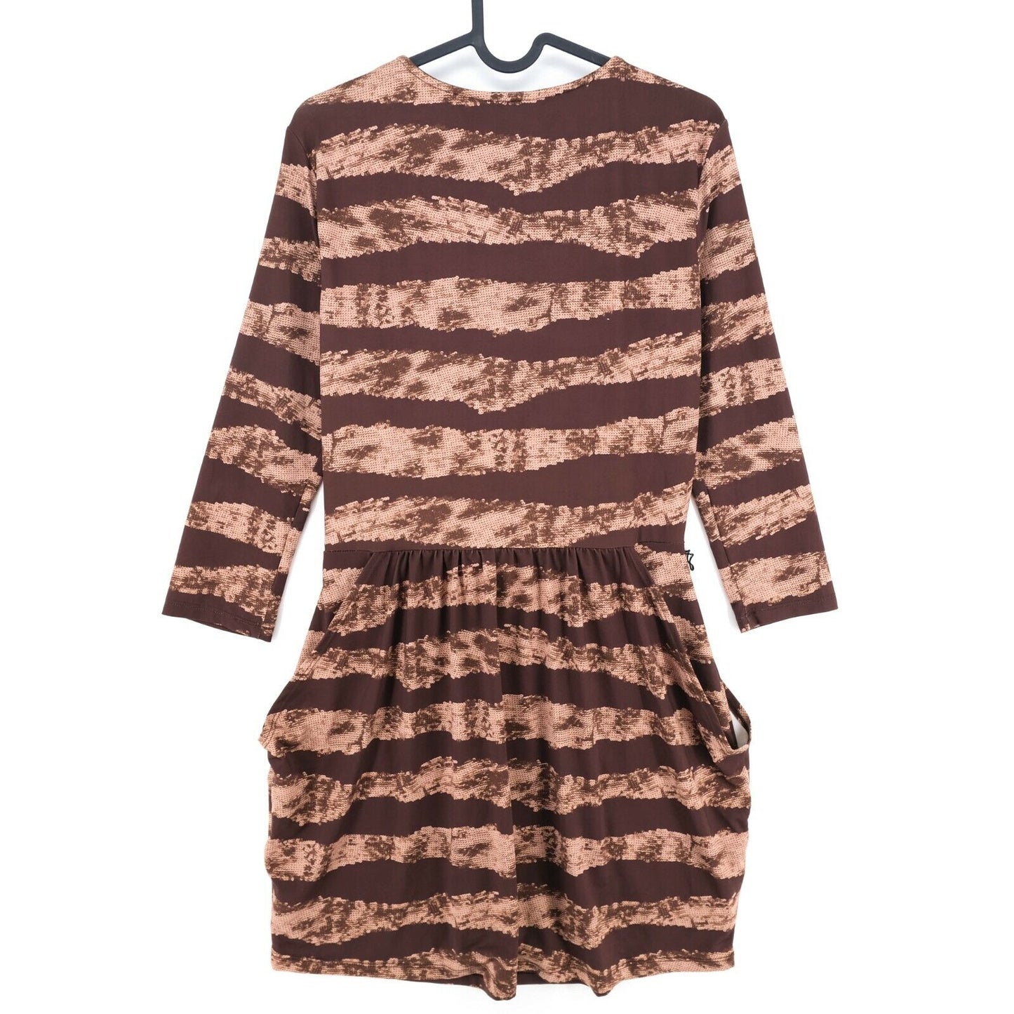 RRP 111 € DEREON Robe marron à manches longues et col en V Taille ML