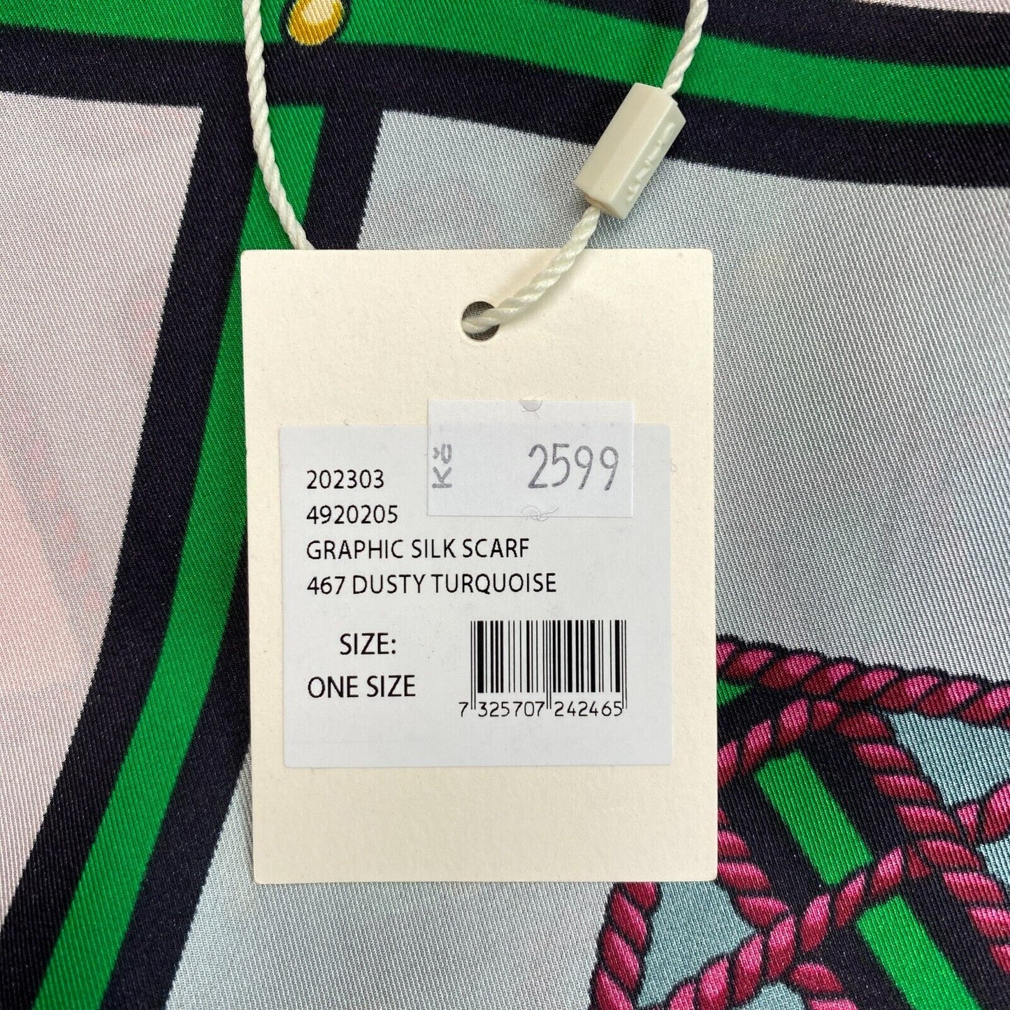 GANT Pink Graphic Silk Scarf