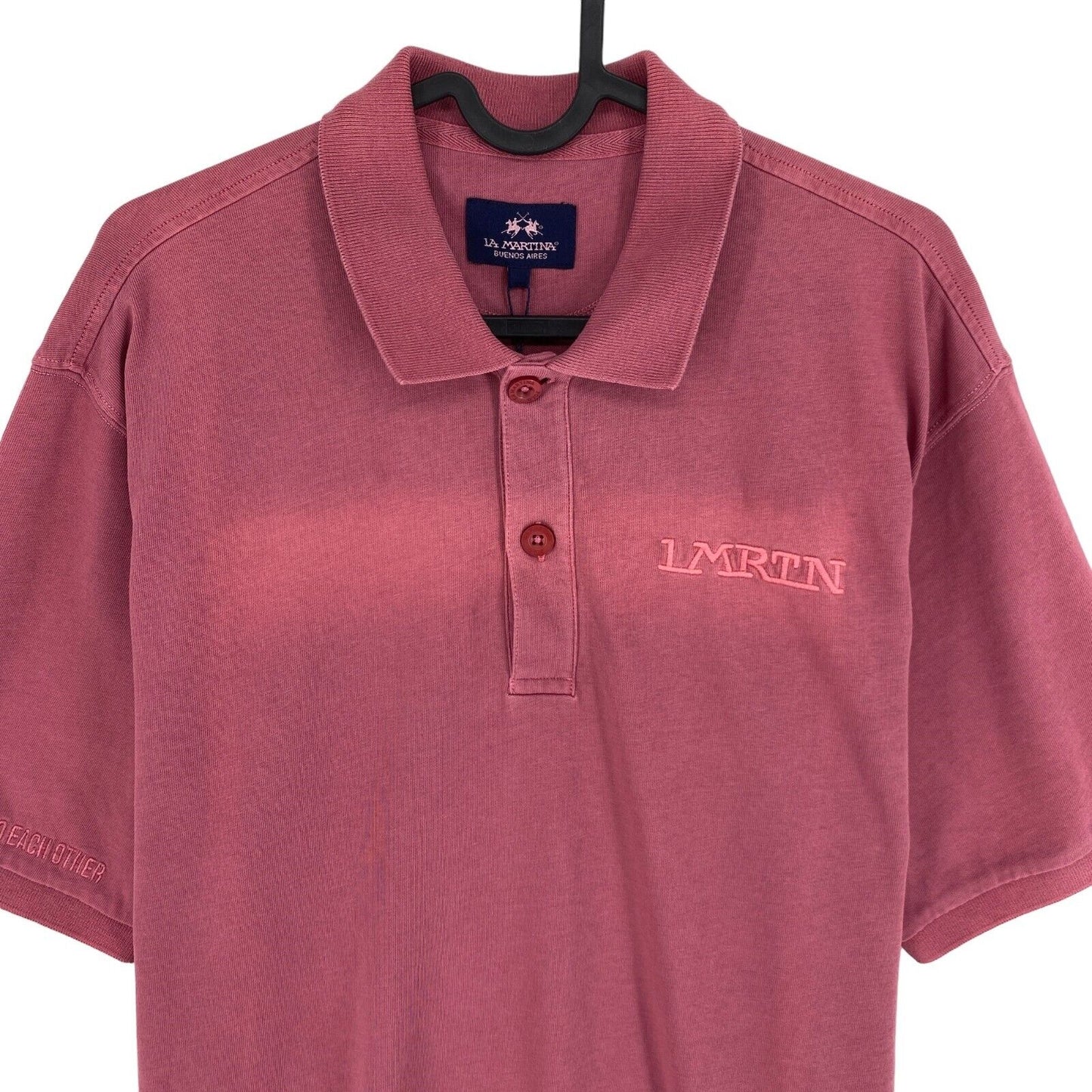 LA MARTINA Dark Pink Cotton Polo Shirt Size M