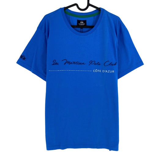 LA MARTINA T-shirt manches courtes en jersey de coton bleu taille M