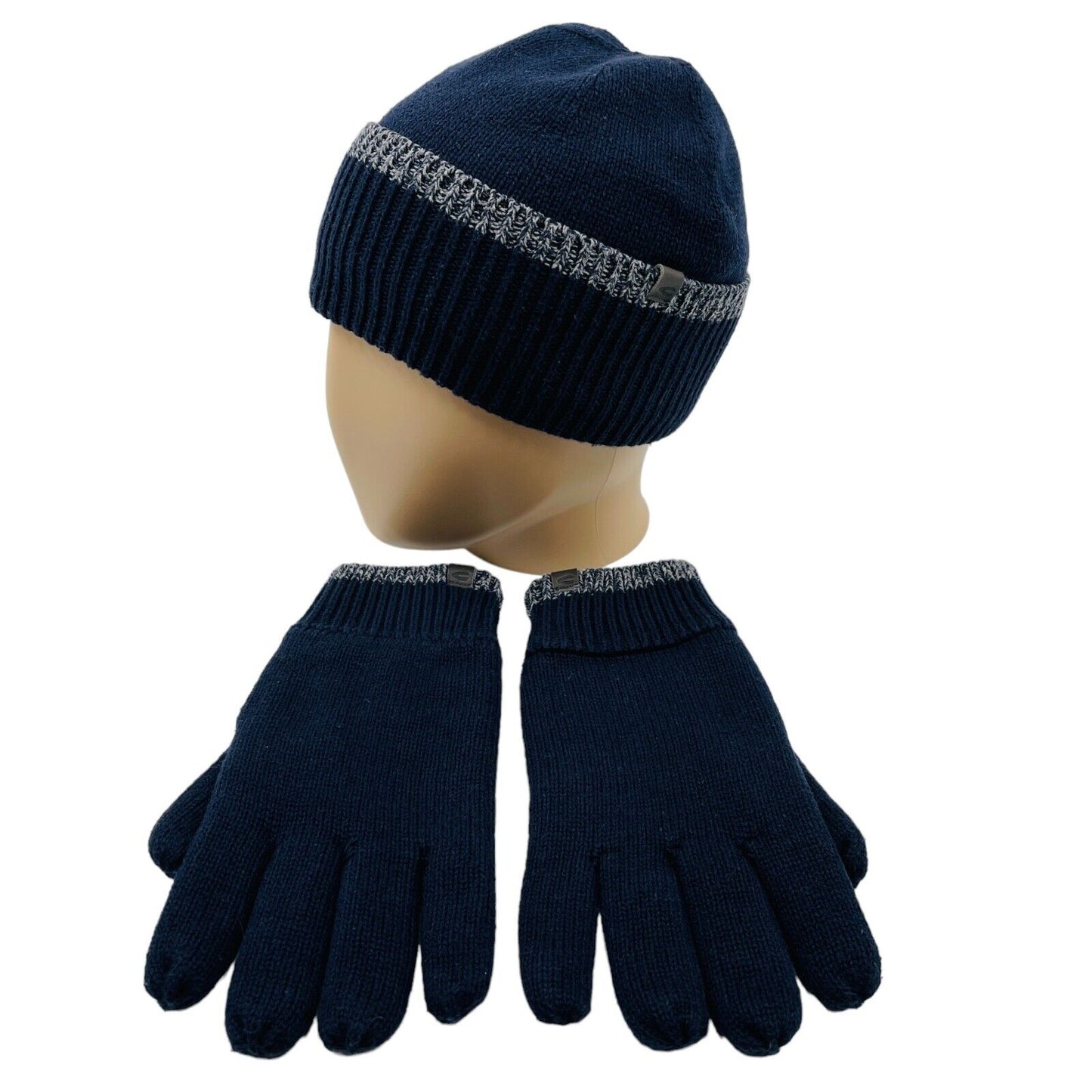 Camel Active Navy Blue Warm Insulated Knit Gloves and Hat Set Size M