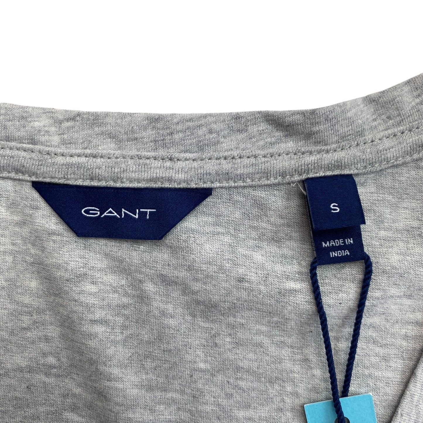 GANT Graues Original T-Shirt mit V-Ausschnitt, Größe S