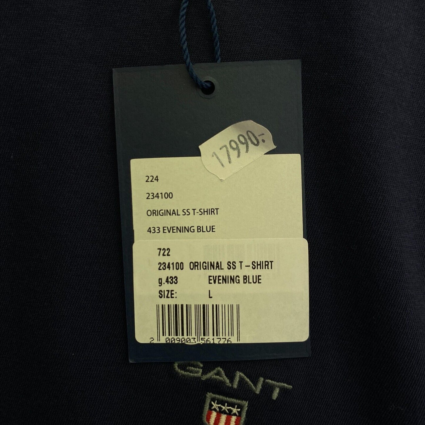 GANT Navy Blue Original Crew Neck T Shirt Size L