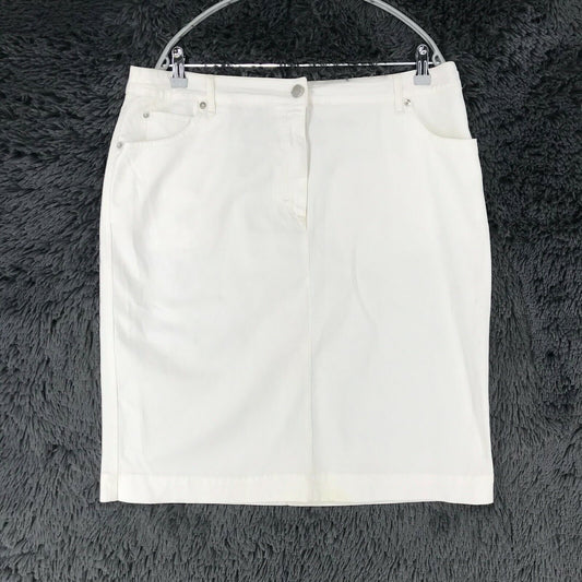 PERSONA White Women Regular Fit Denim Skirt Size 23 W36