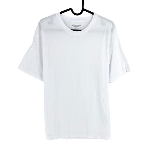 Jack & Jones Men White Basic Crew Neck Short Sleeves T-Shirt Size M