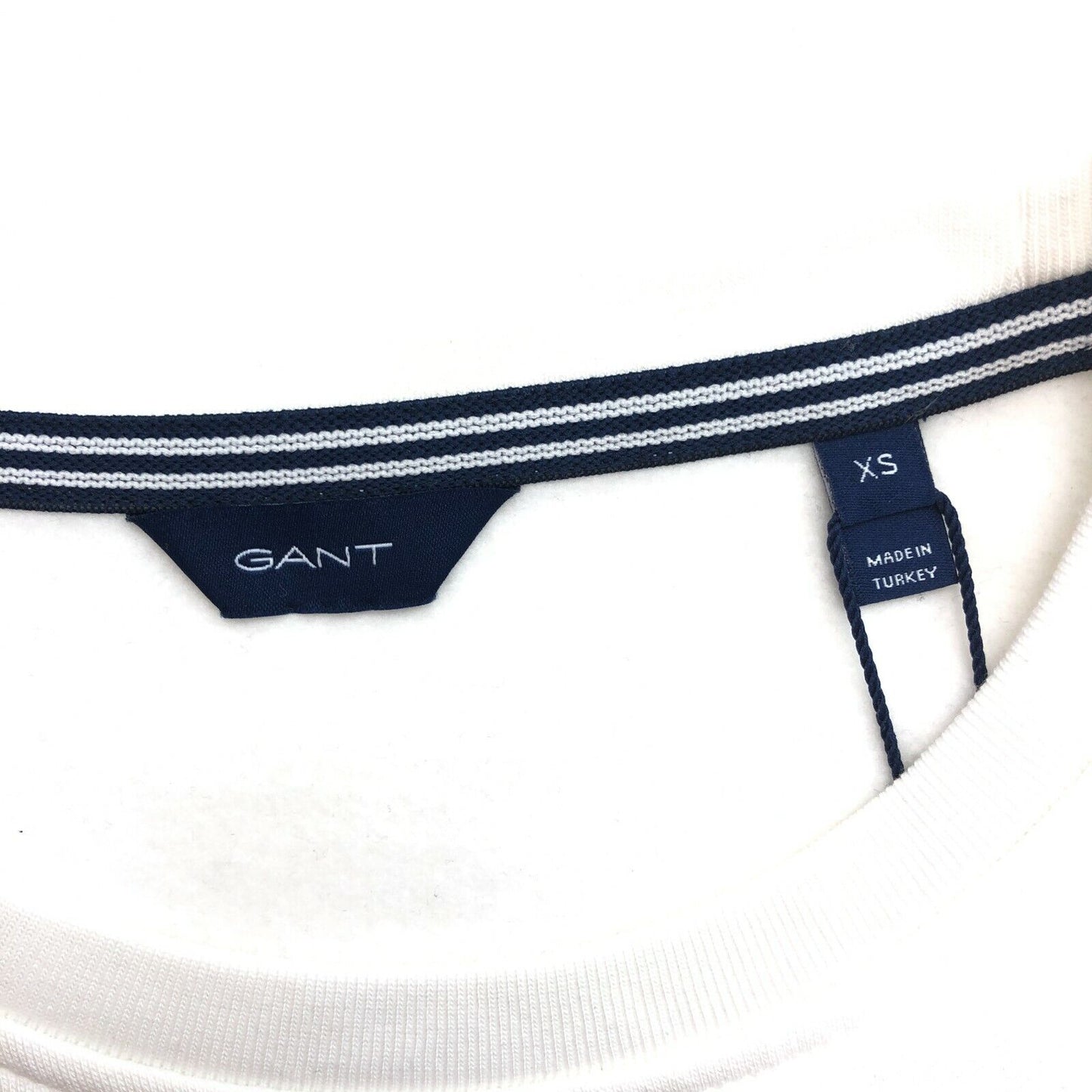 GANT White Logo Crew Neck Jumper Sweater Size XS