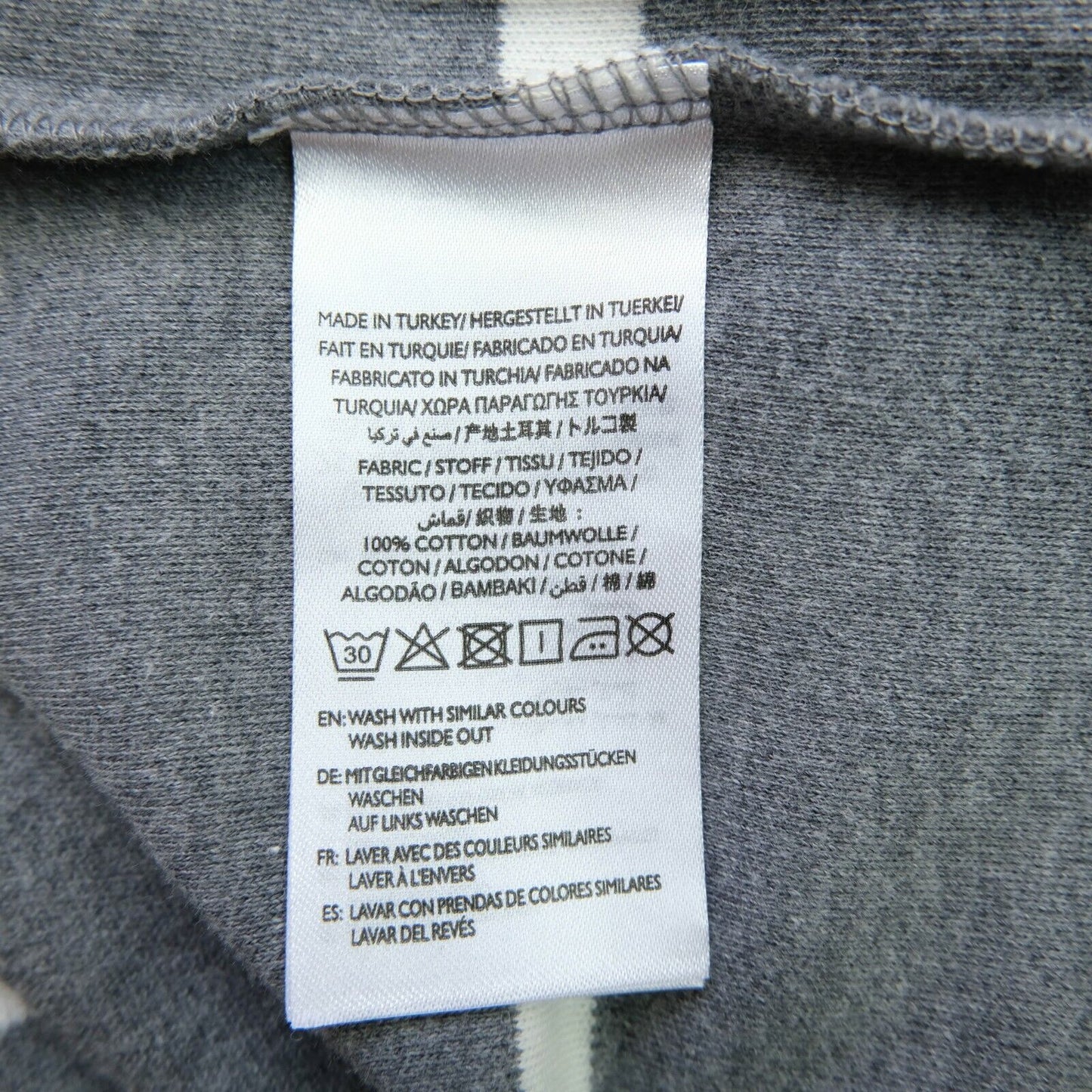 GANT Pullover mit Rundhalsausschnitt, gestreift, mit Tasche, Grau, Größe M