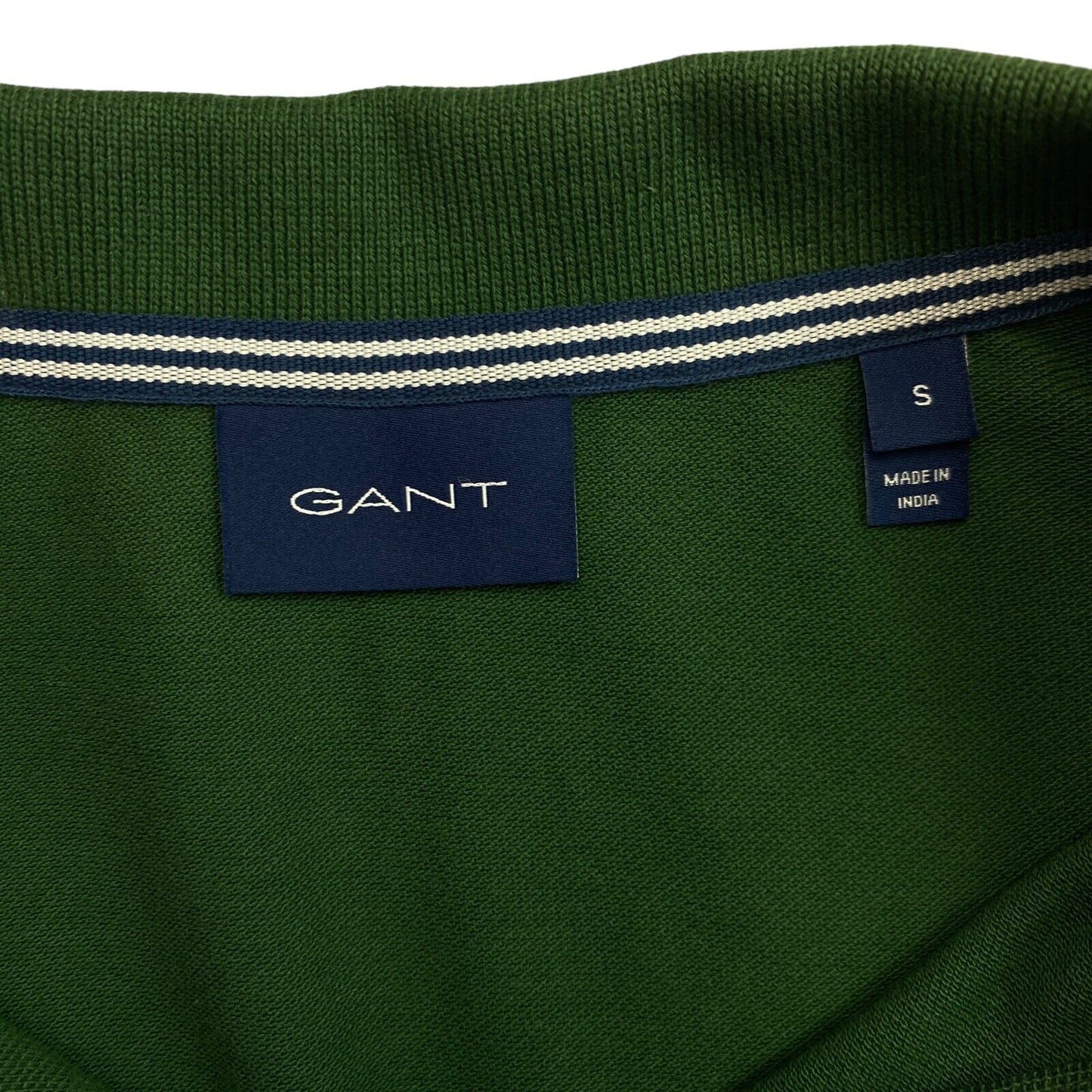 GANT Dark Green Solid Pique Long Sleeves Rugger Polo Shirt Size S