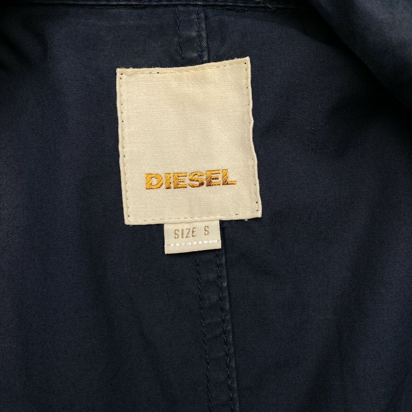 DIESEL Navy Blue 100% Cotton Jacket Size S