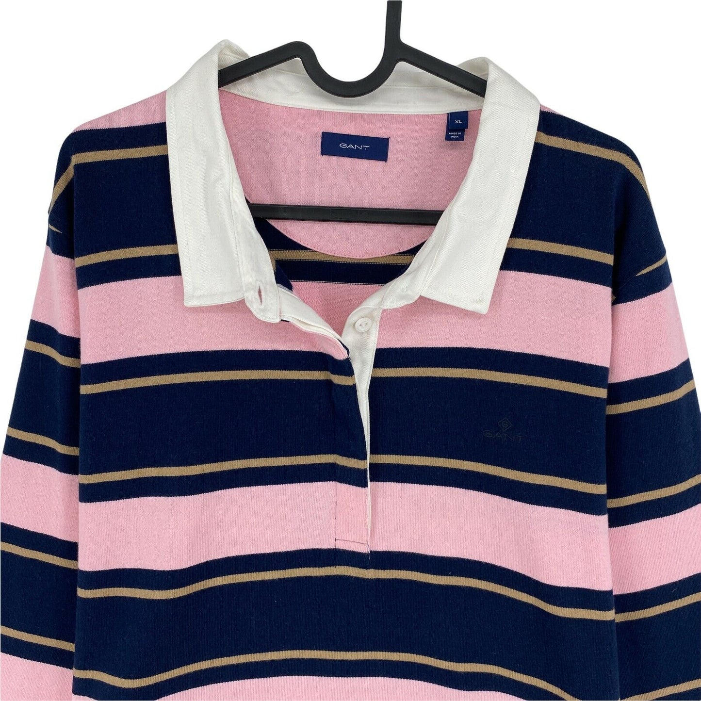 GANT Pink Striped Heavy Rugger Sweater Jumper Size XL