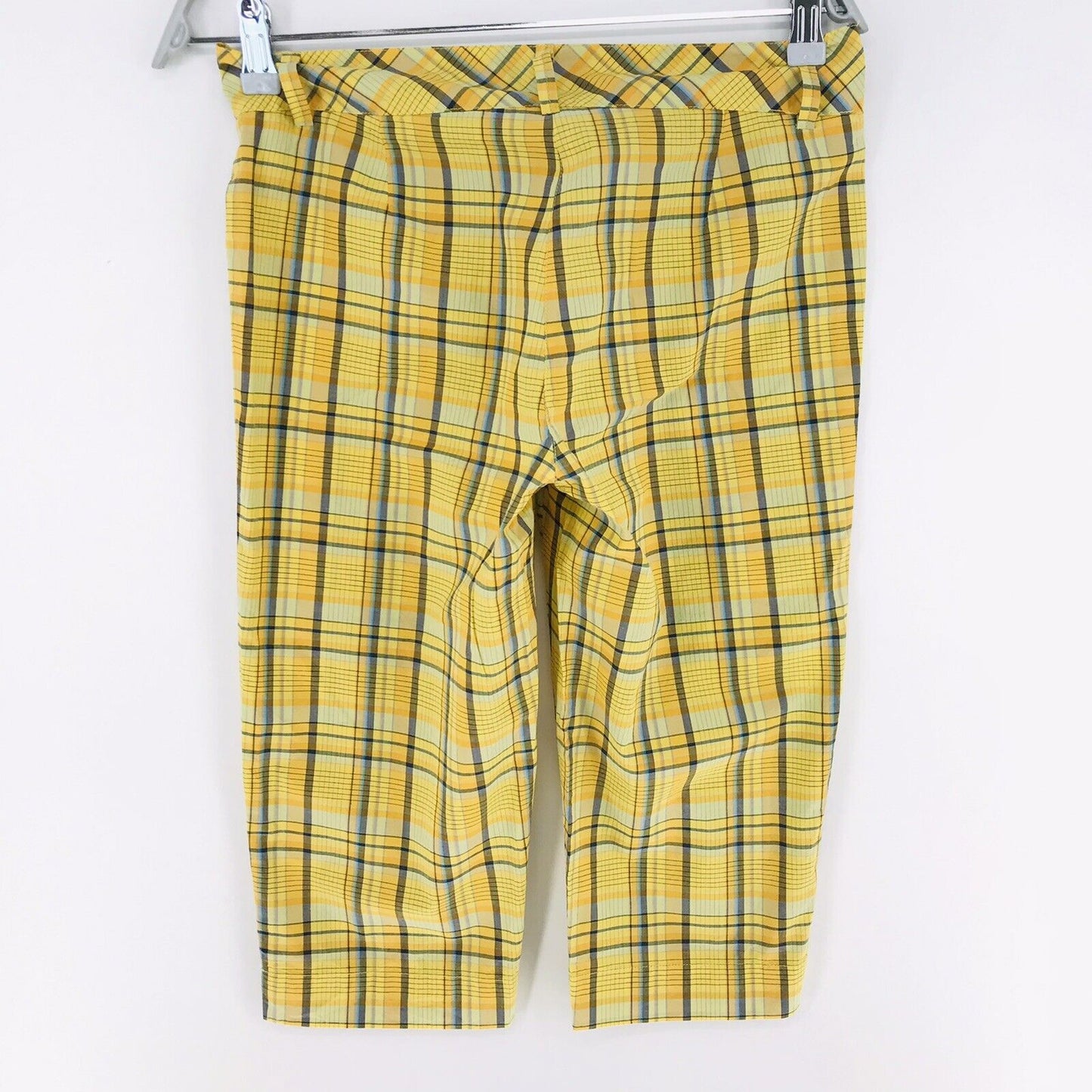 RRP €109 GANT Women Yellow Knee Length Madras Shorts Size EUR 34 US 4 UK 8