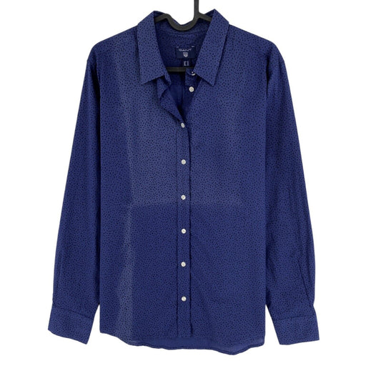 GANT Dark Blue Voile Freckle Dot Shirt Size EU 44 UK 18 US 14