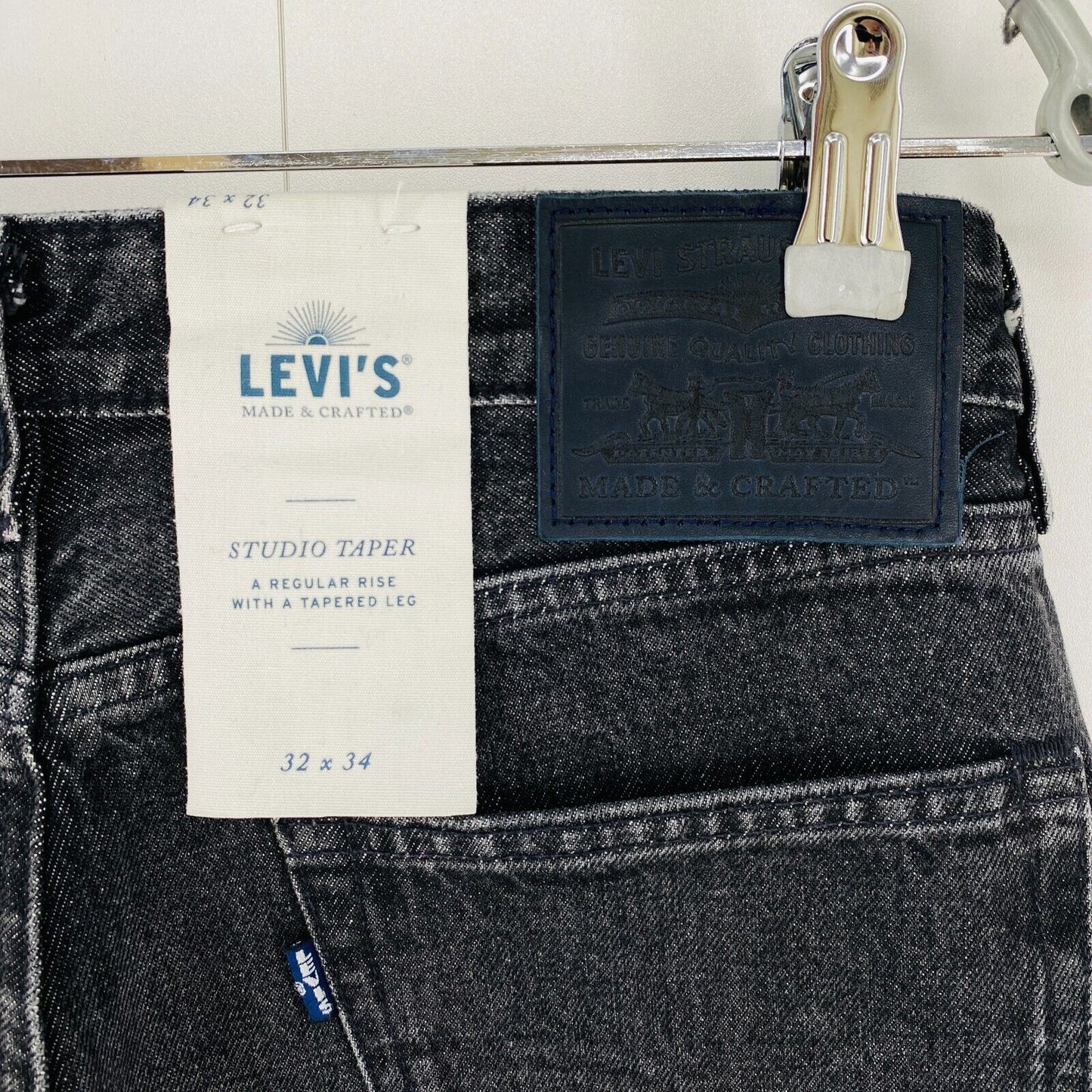 Levi's Made & Crafted STUDIO TAPER Mens Dark Grey Tapered Fit Jeans W32 L34