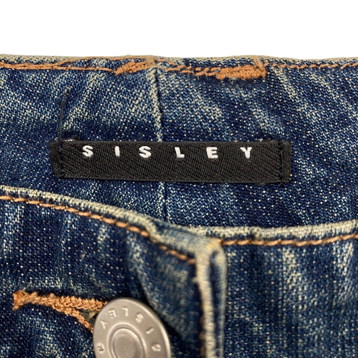 SISLEY Capri-Jeans, 100 % Baumwolle, reguläre Passform, Marineblau, Größe 38 W29