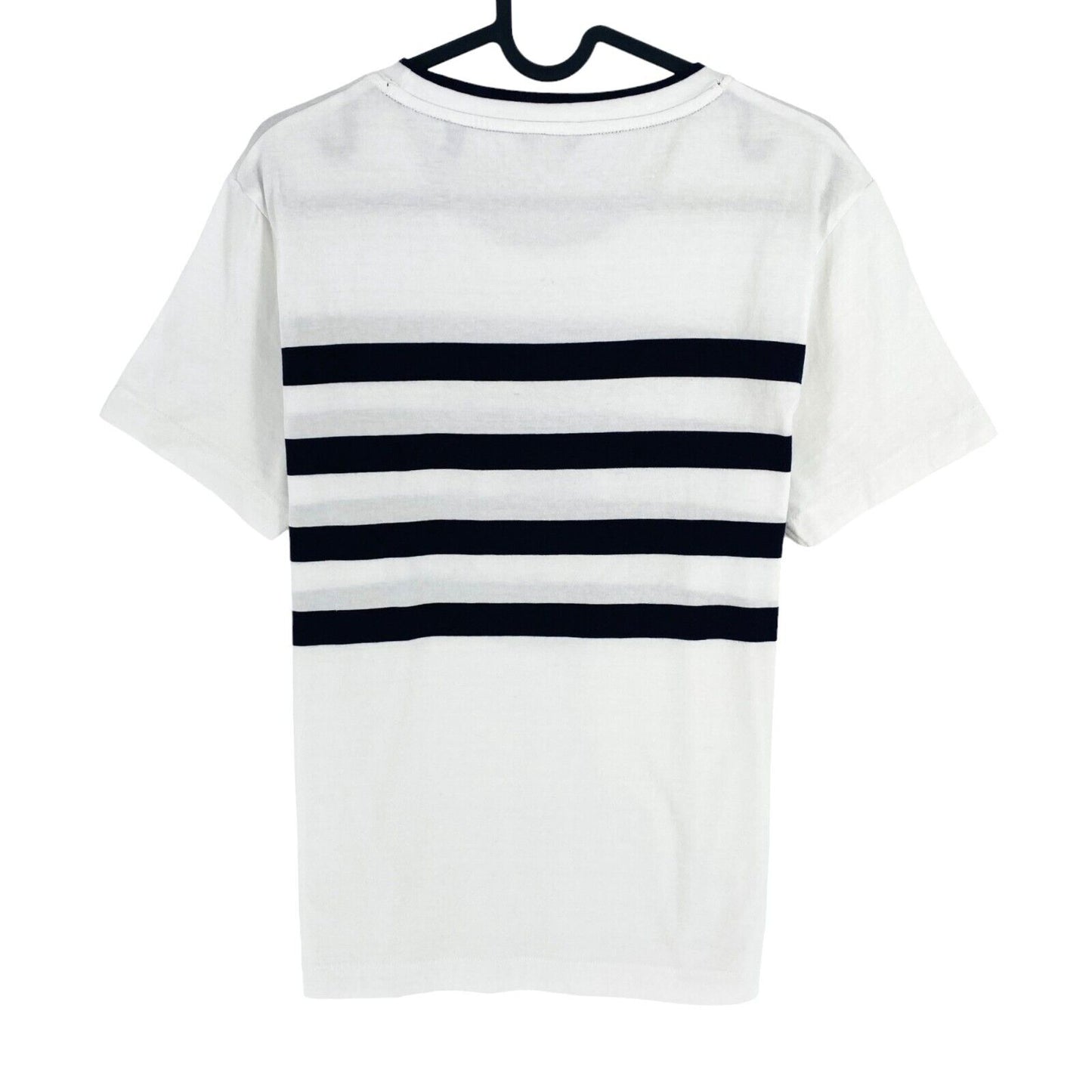 GANT Women White Striped Print Crew Neck SS T Shirt Size L