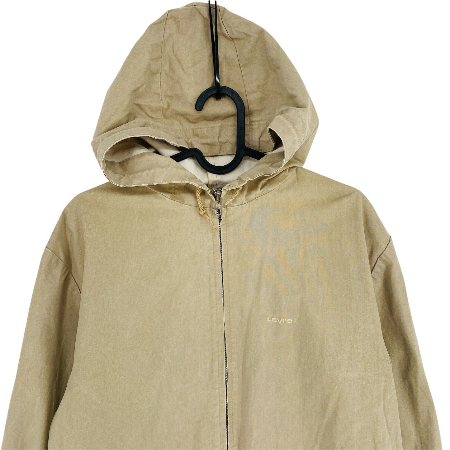 LEVI'S Beige Cotton Blend Hooded Jacket Size L