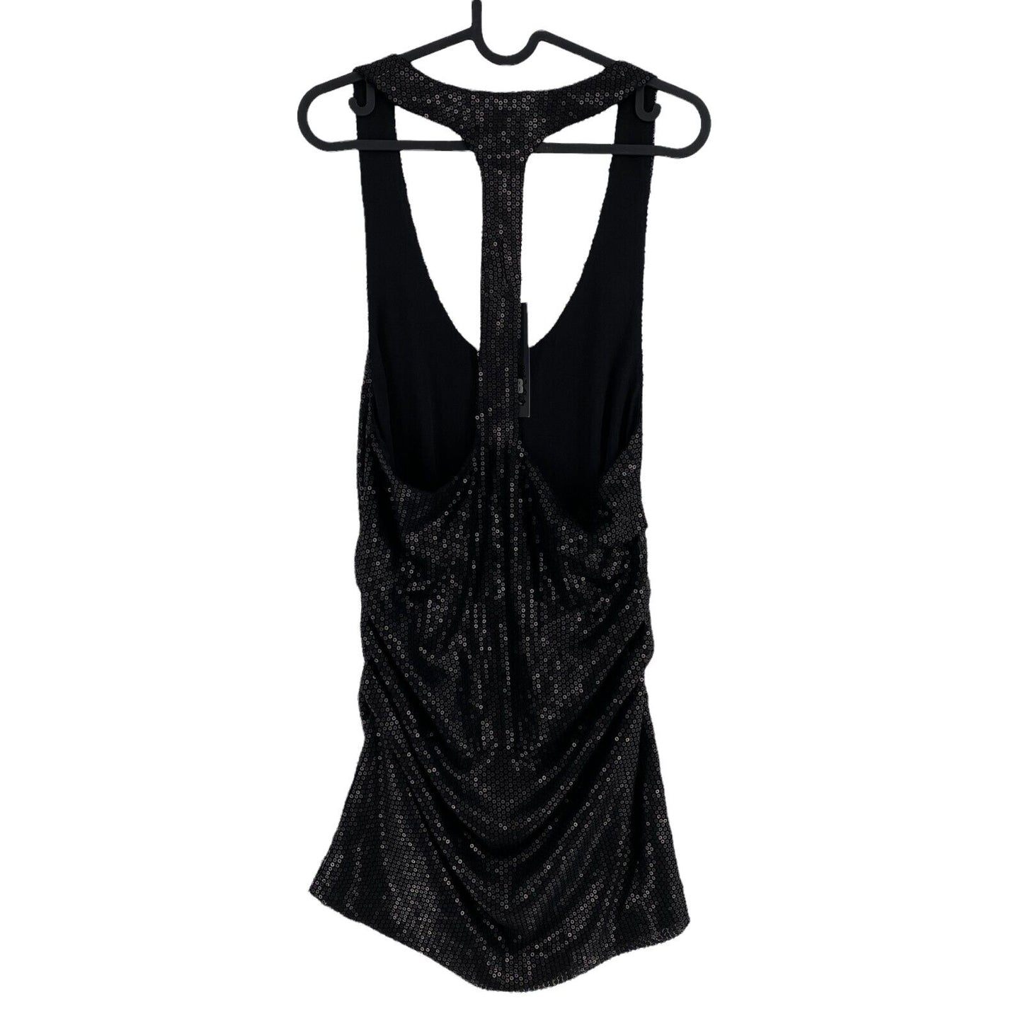 RPR 115 € S'NOB By Sans Noblesse Mini-robe noire à sequins et col rond Taille M