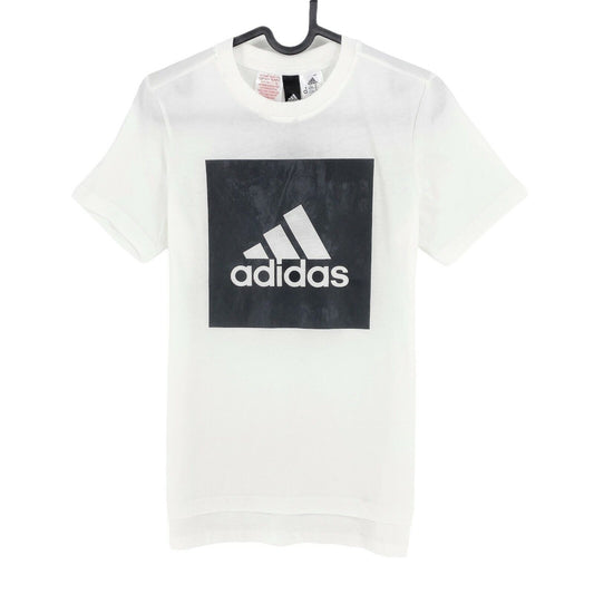 Adidas Youth Boys White Logo Crew Neck T Shirt Tee Size 11 - 12 Years