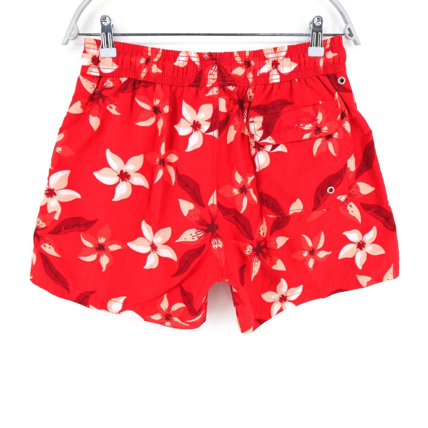 ACQUAROSSA Red Floral Print Swimwear Swimming Trunks Shorts Size L