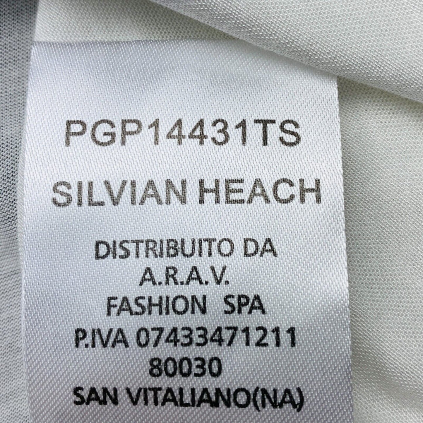 SILVIAN HEACH White Asymmetric Short Sleeve Round Neck T-Shirt Top Size S L