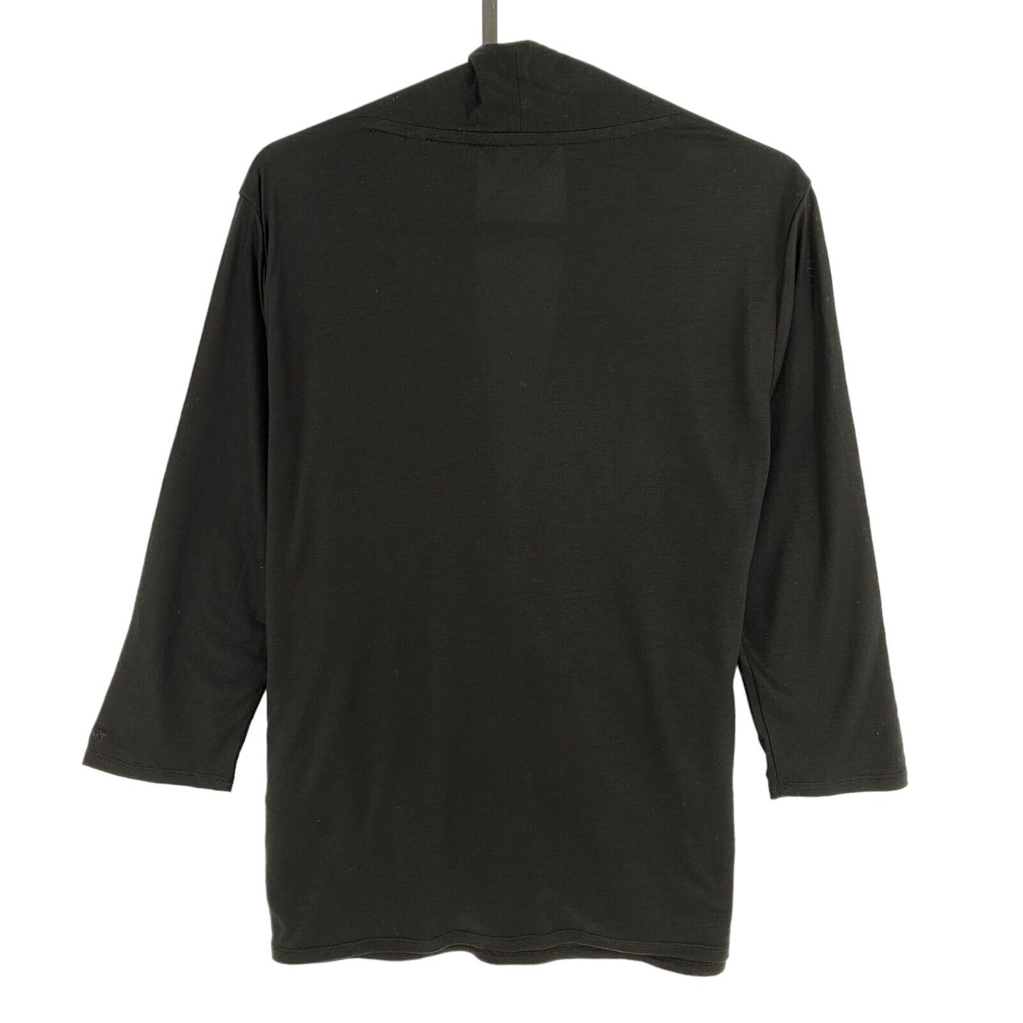 GANT Noir Col en V Manches 3/4 Wrap Top Blouse Taille M