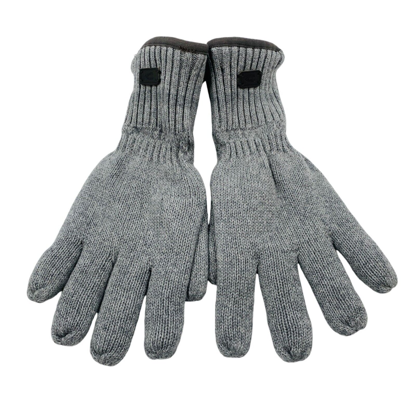 Camel Active Mens Grey Cotton Insulated Warm Knit Gloves Size L