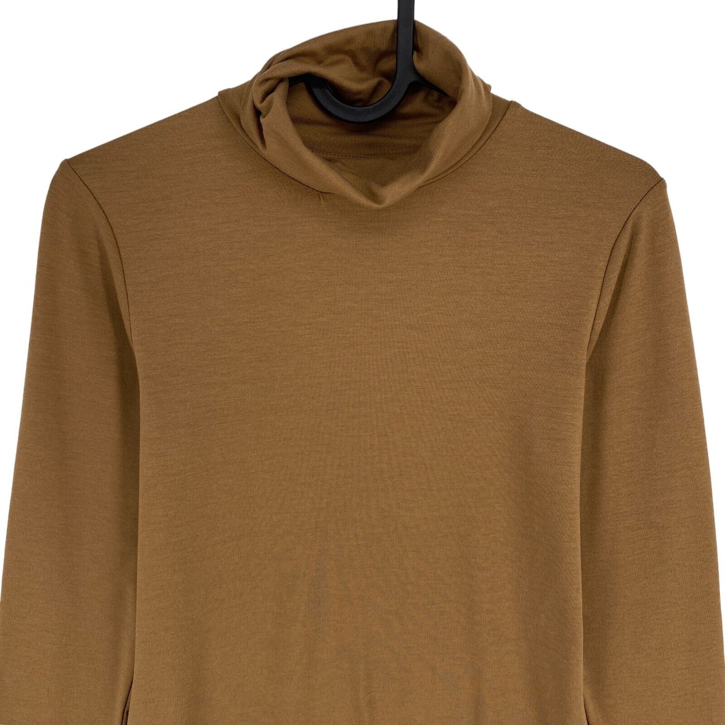 GANT T-shirt à manches longues extensible à col roulé marron taille XS