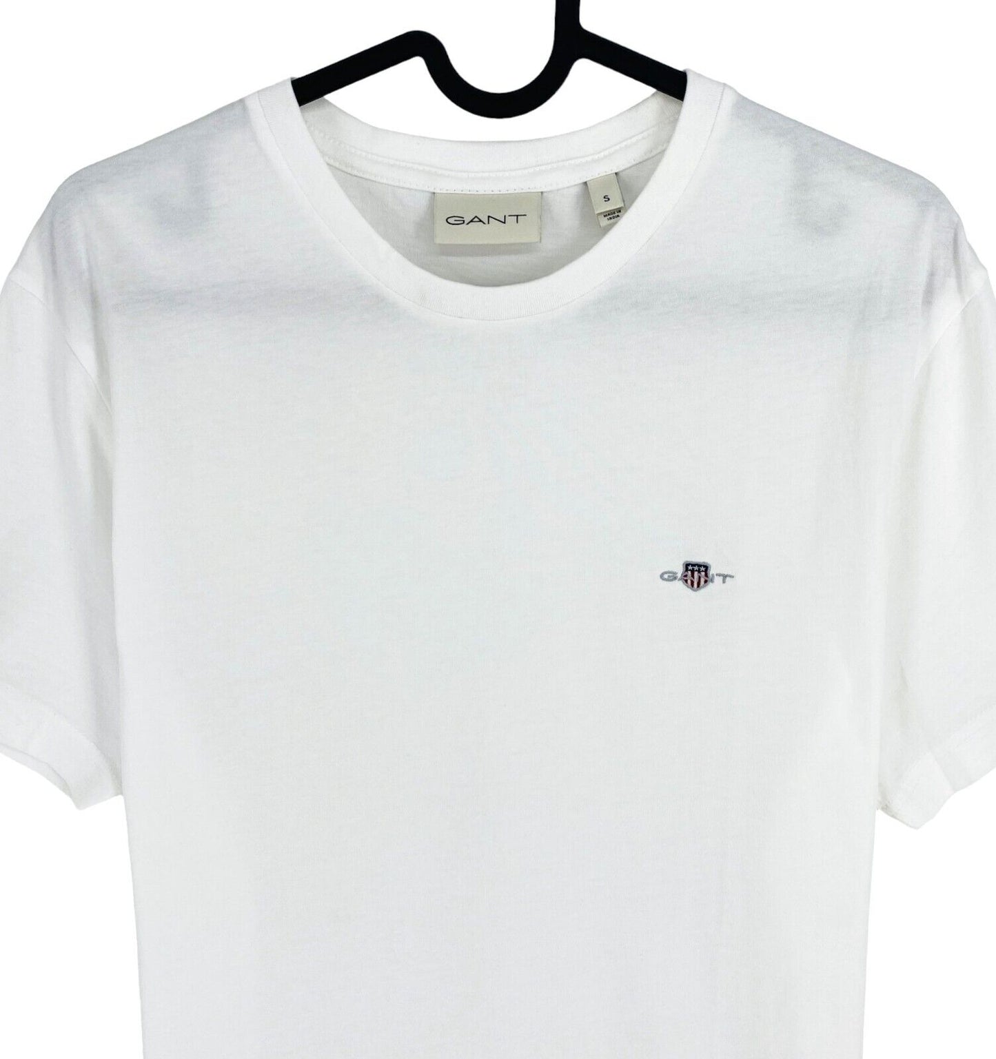 GANT Men White Reg Shield Crew Neck Short Sleeves T Shirt Size S