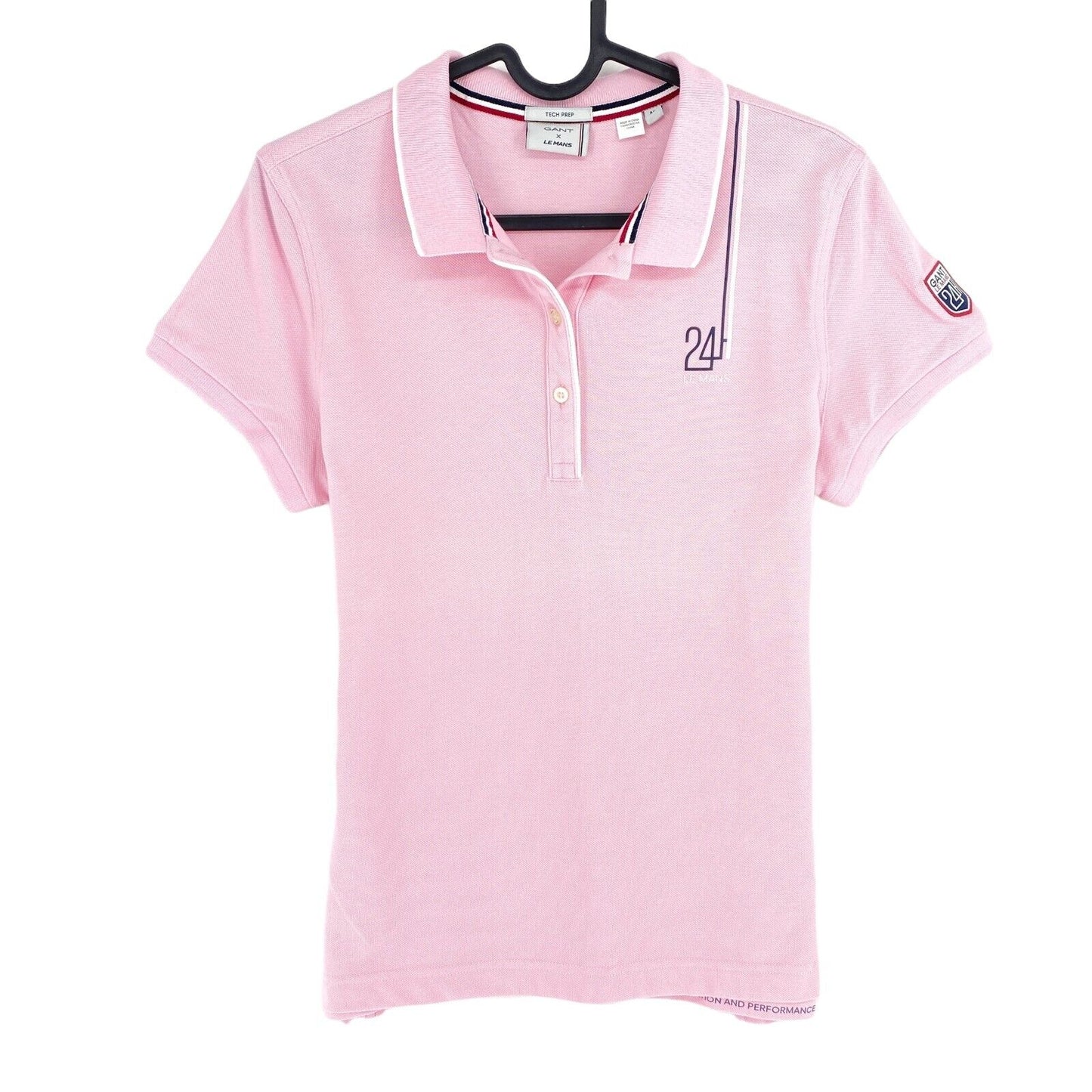 GANT x LE MANS Pink Tech Prep Logo Piqué Poloshirt Größe M