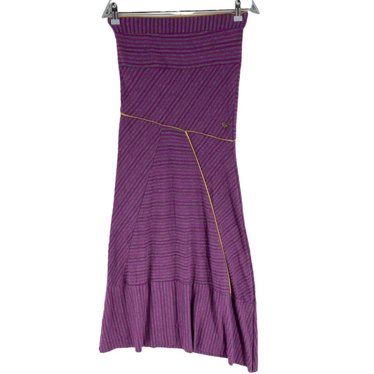 Golddigga Striped Purple Sleeveless Off The Shoulder Shift Dress Size M