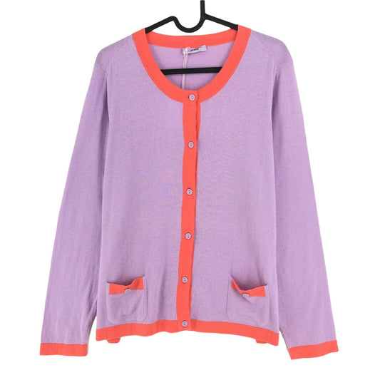 RRP €125 PERSONA Purple Cotton Wool Cashmere Blend Cardigan Sweater Size M