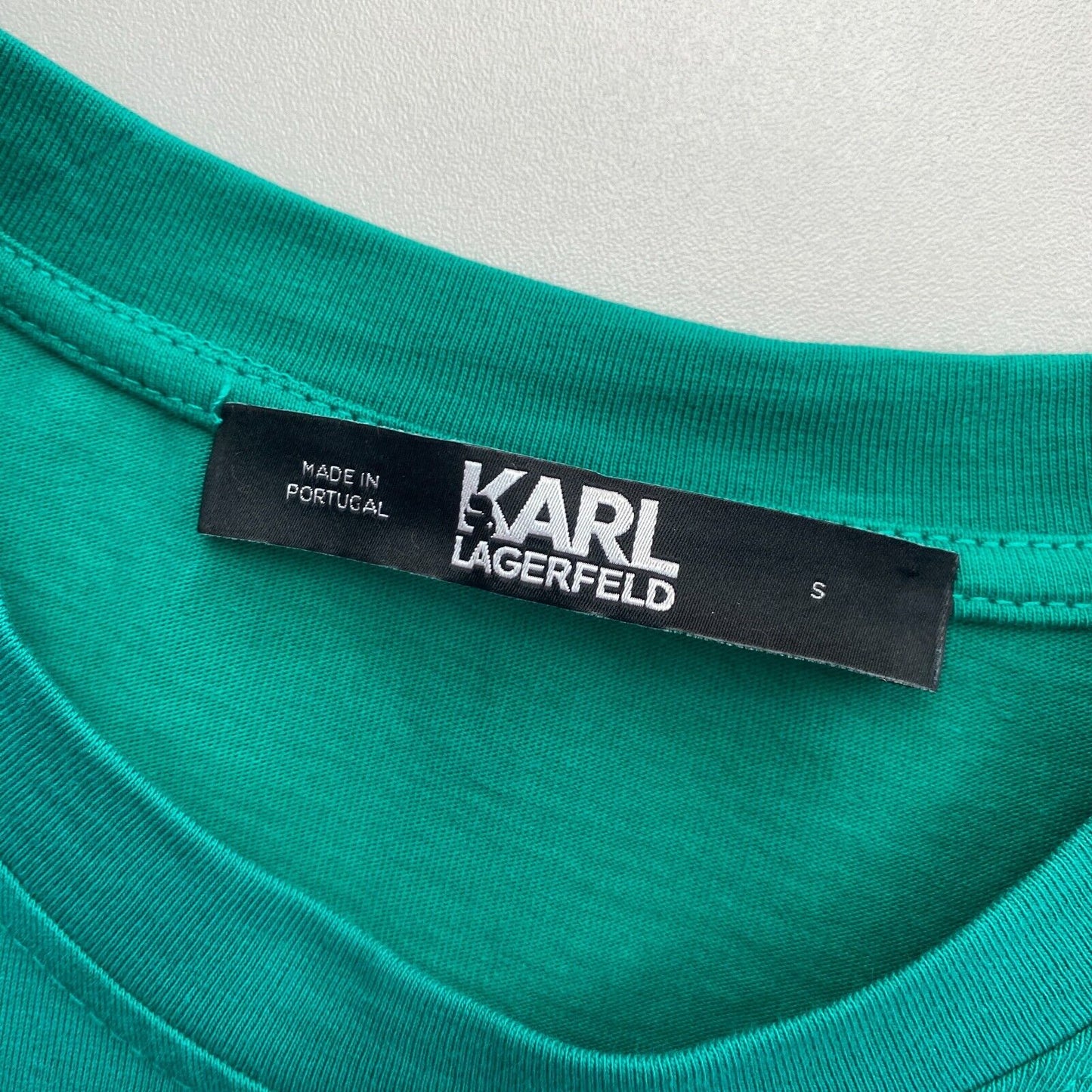 Karl Lagerfeld Vert Puffy Sleeve W Logo Top Taille S