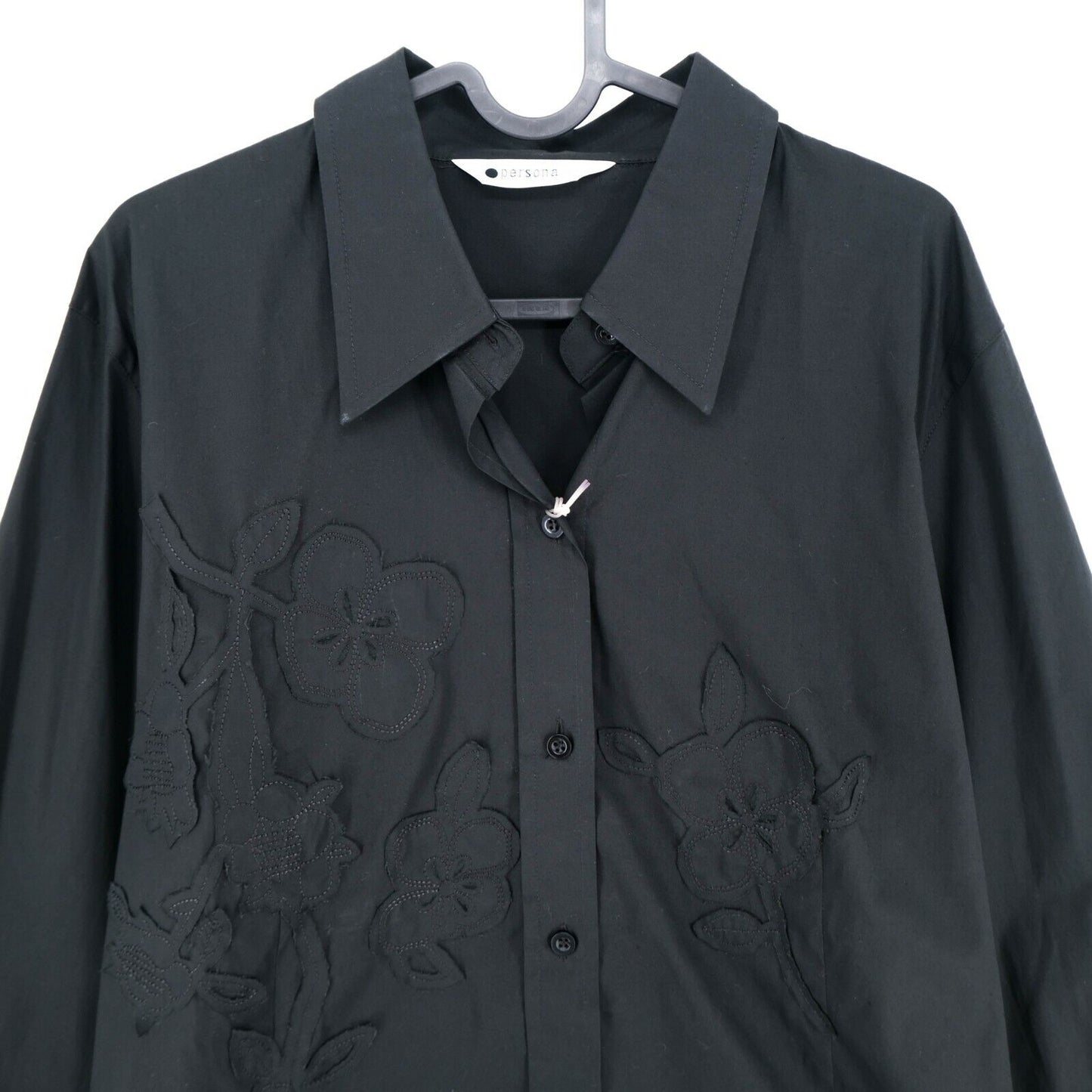 PERSONA Black Flared Shirt Size EU 40 UK 12 US 10