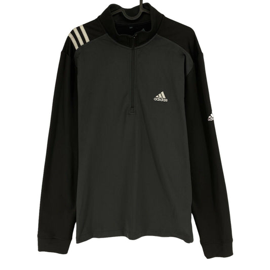 Adidas Golf Black Lightweight Pro 1/4 Zip Grey Core Sweater Pullover Size M