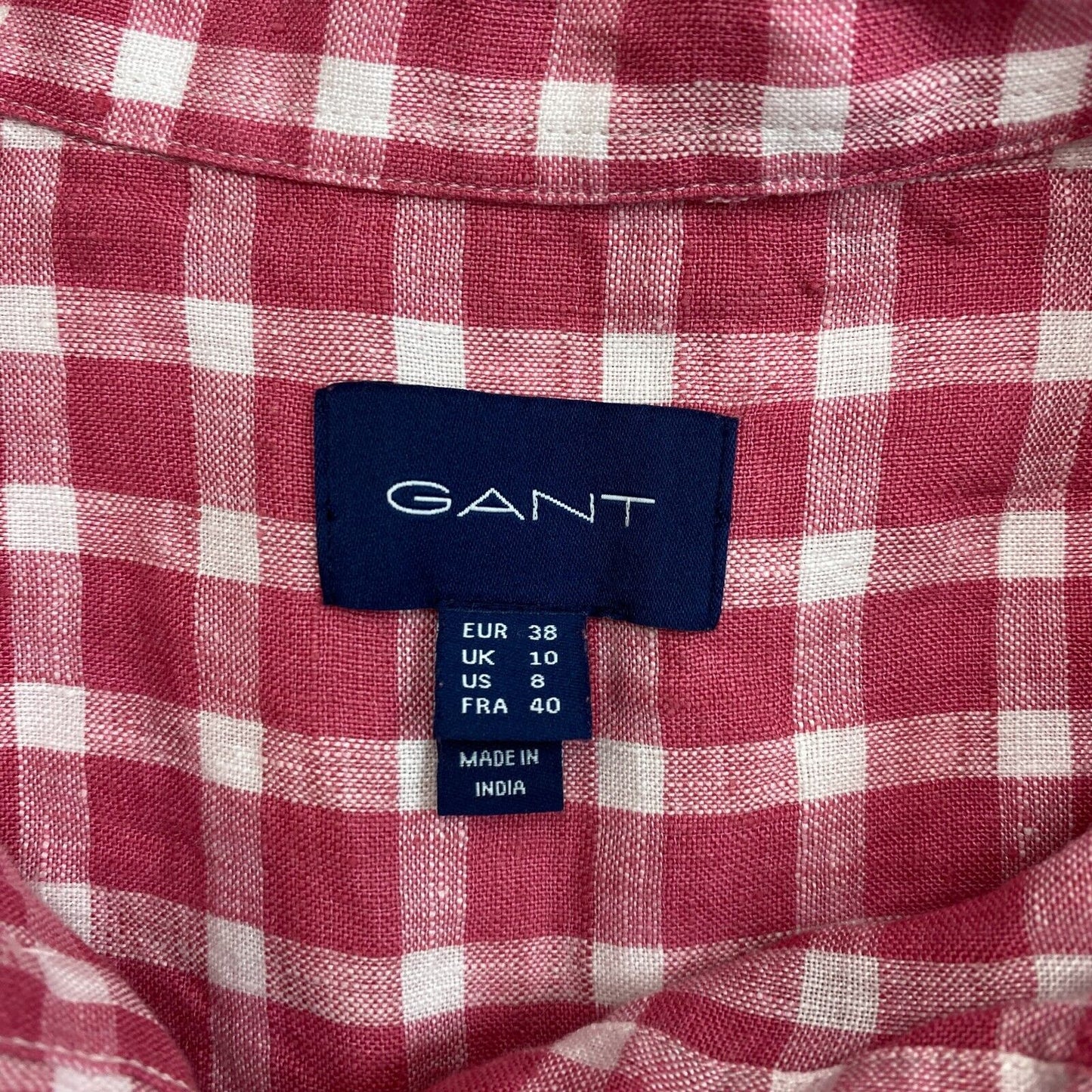 GANT Rose 100% Lin Chemise à carreaux Taille EU 38 UK 10 US 8