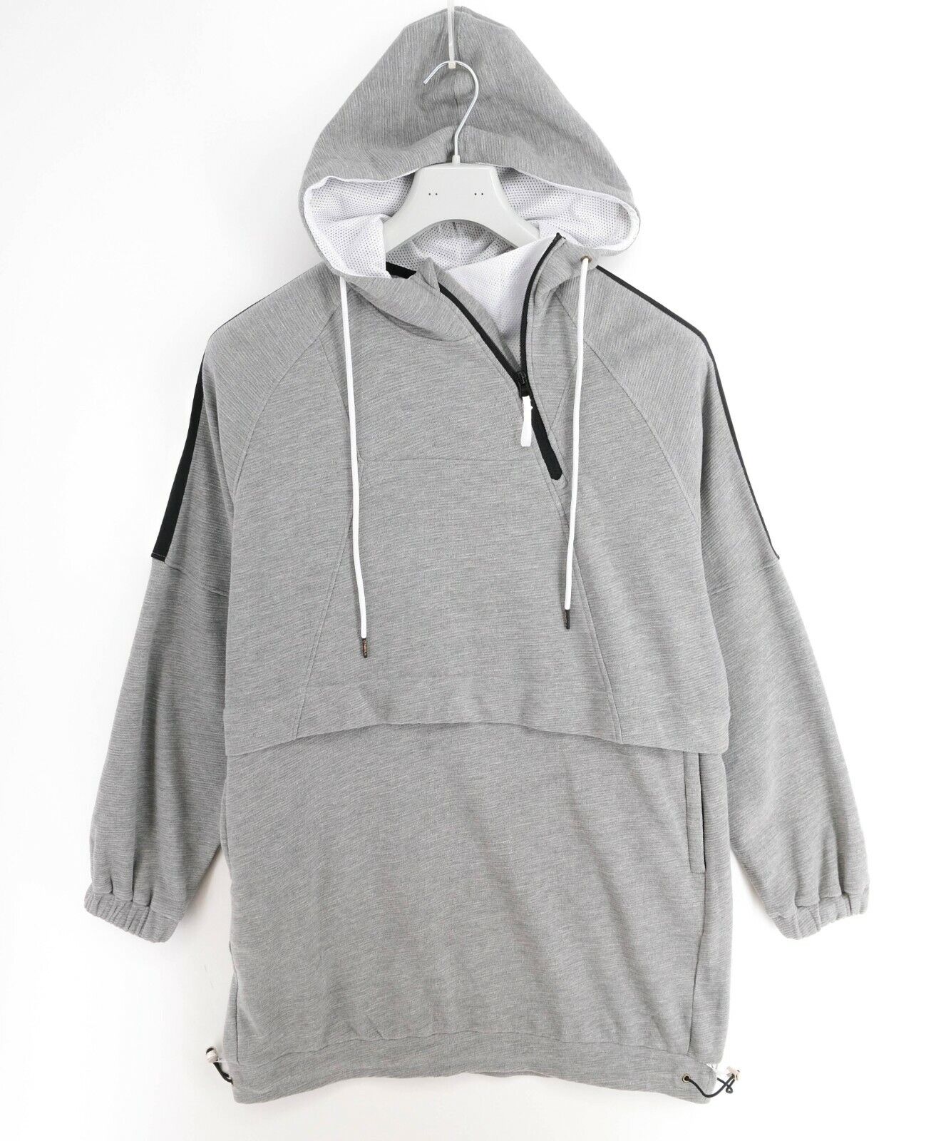 O'NEILL Grey Zip Neck Hoodie Sweater Jumper Size M