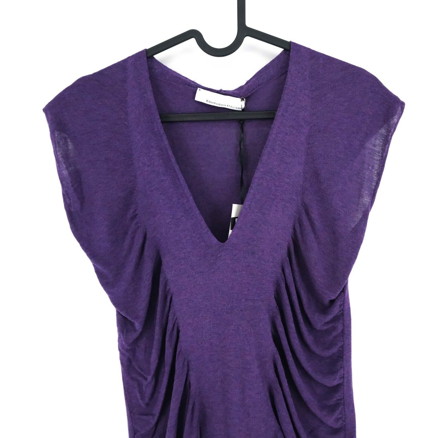 COMPAGNIA ITALIANA Purple V Neck Sleeveless Tunic Dress Size S